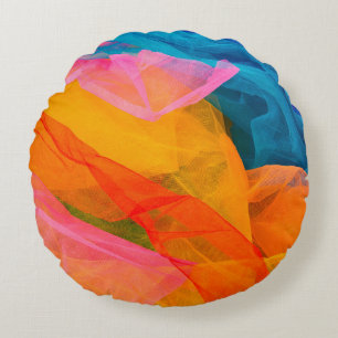 Coussins Ronds Un tissu multicolore. arrière - plan, couleur, art