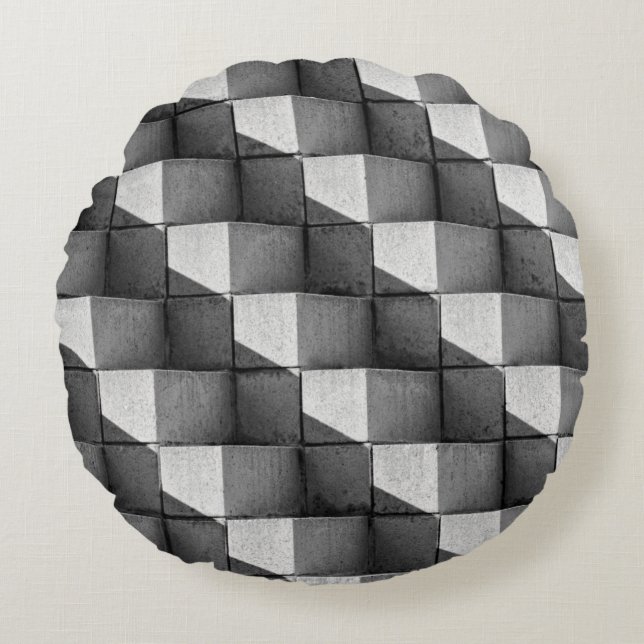 Coussins Ronds Un visage de la sculpture "Four Side Pyramid" dans (Devant)