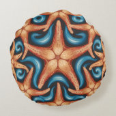 Coussins Ronds Une belle étoile de mer bleue (Dos)