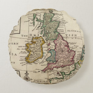 Coussins Ronds Une carte générale de la Grande-Bretagne et de