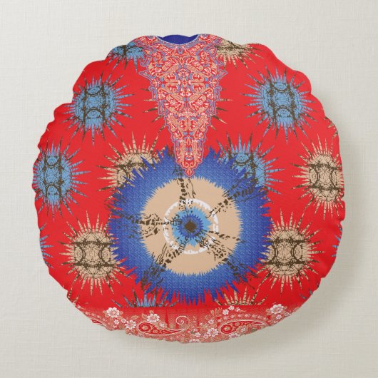 Coussins Ronds une conception d'un arrière - plan rouge avec un c (Devant)