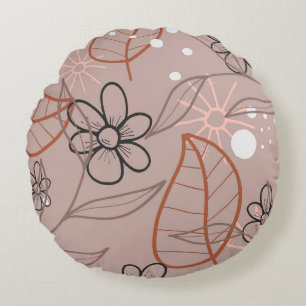 Coussins Ronds Une fleur et des Feuilles à lunettes