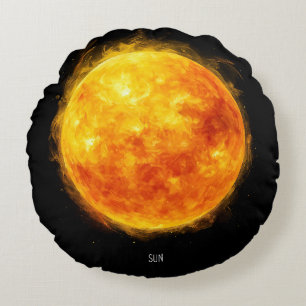 Coussins Ronds Une peinture du soleil dans un espace