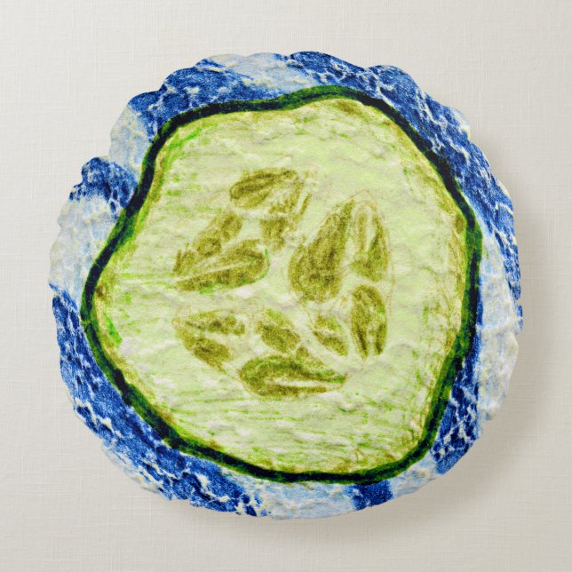 Coussins Ronds Une tranche de citrouille d'été (Devant)