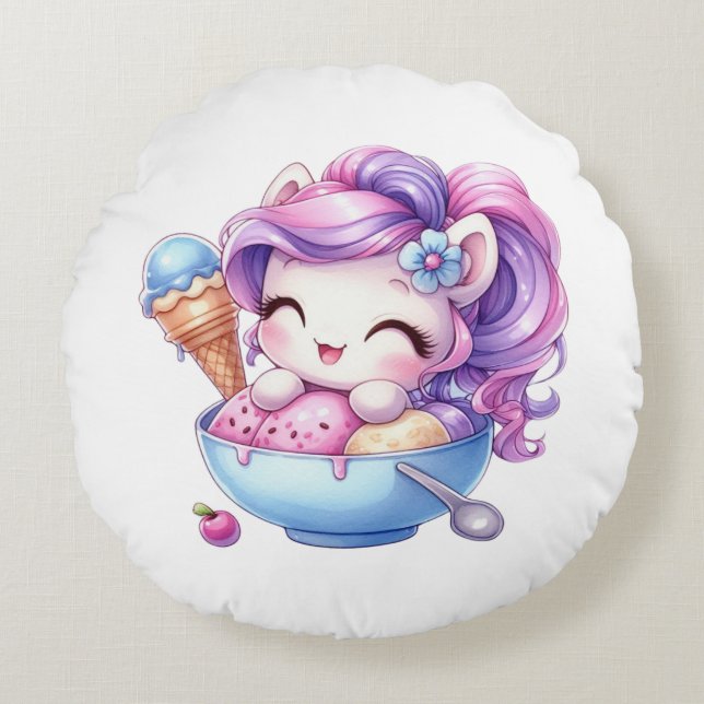 Coussins Ronds unicorn circle cushion (Devant)