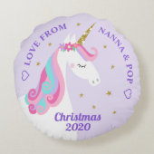 Coussins Ronds Unicorn Gold Parties scintillant Stars Purple Gran (Dos)