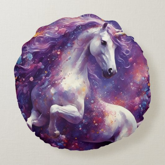 Coussins Ronds Unicorne Purple Mane (Dos)