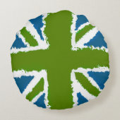 Coussins Ronds Union Jack Art Vert Tons Turquoises Jardin Décor m (Dos)