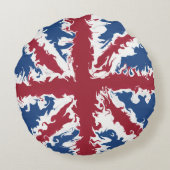 Coussins Ronds Union Jack peint Art britannique (Dos)