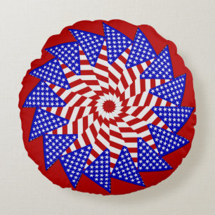 Coussins Ronds USA Flag-Teabag Folding 4 RONDS THROW PILLOW