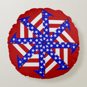 Coussins Ronds USA Flag-Teabag Folding 6 RONDS THROW PILLOW