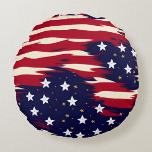 Coussins Ronds Vagues patriotiques