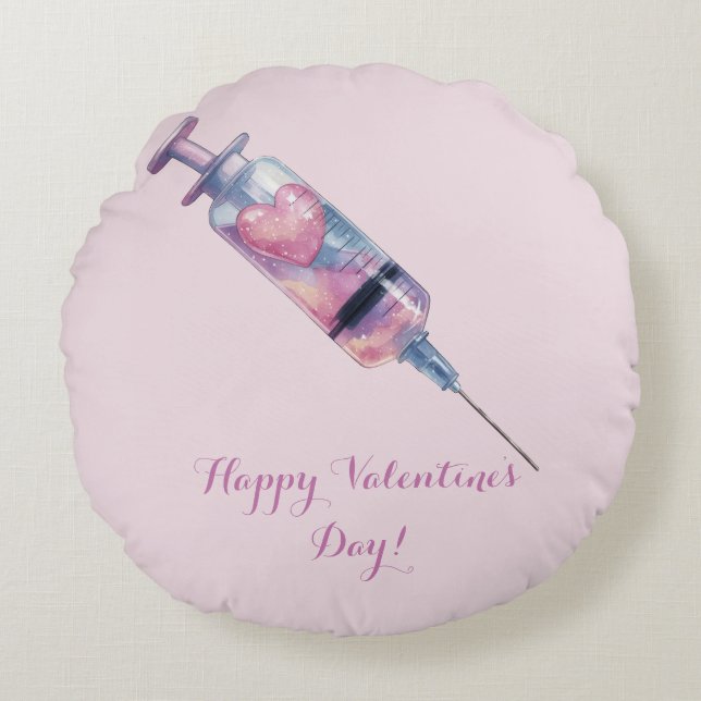 Coussins Ronds Valentine’s Day Love Injection Design (Devant)