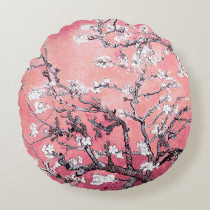 Coussins Ronds Van Gogh Almond Blossom pêche rose