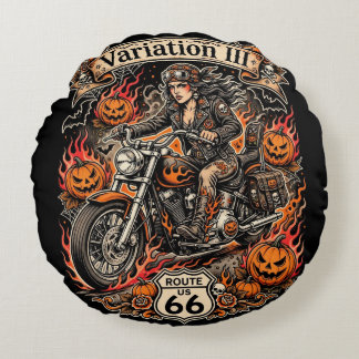 Coussins Ronds Variation III Route 66 Halloween Reine Motarde