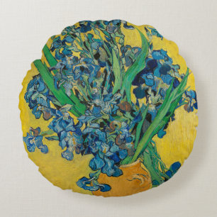 Coussins Ronds Vase Van Gogh avec Iris Classic Impressionnisme