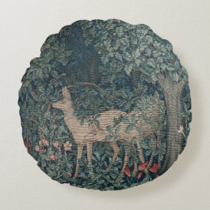 Coussins Ronds Végétation, Tapisserie de l'ère victorienne par He