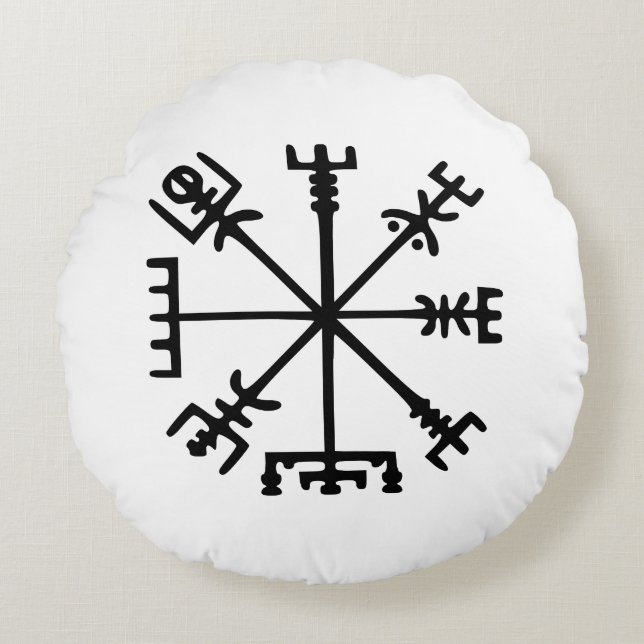 Coussins Ronds Vegvísir (Viking Compass) (Devant)