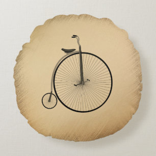 Coussins Ronds Vélo ancien à grande roue rustique