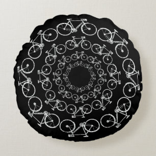 Coussins Ronds vélos blancs en cercles