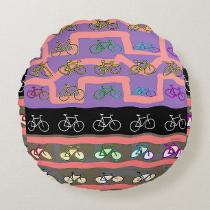 Coussins Ronds Vélos multicolores