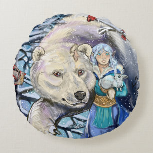 Coussins Ronds Vents d'hiver Polarbear