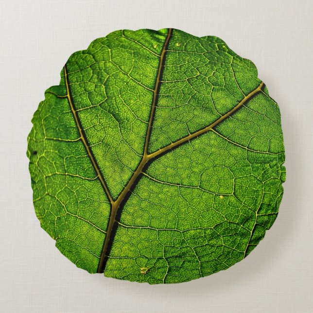 Coussins Ronds Verdure des veines feuilles de papillon (Devant)