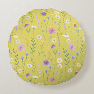 Coussins Ronds Verdure moderne Aquarelle Rustique Botanique flora