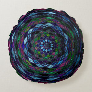 Coussins Ronds Verre Abstrait en mosaïque #11