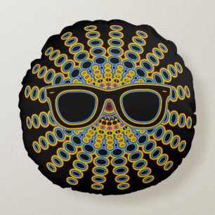 Coussins Ronds Verres nerd ensoleillés + votre backgr. et idées