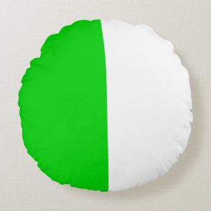 Coussins Ronds Vert Blanc Deux Couleurs Tonalité Moitié Fractionn
