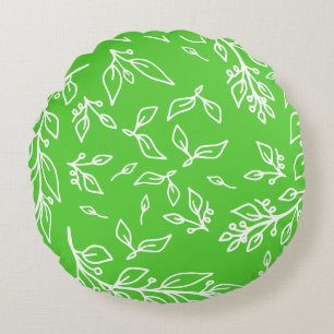 Coussins Ronds Vert floral printemps Apple