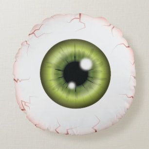 Coussins Ronds Vert Iris Eyeball Effrayant Saignant Oeil Hallowee
