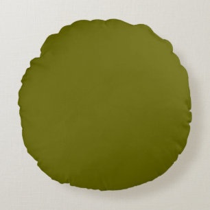 Coussins Ronds Vert olive armée couleur unie personnalisée