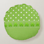 Coussins Ronds Vert, points et Shamrocks (Dos)