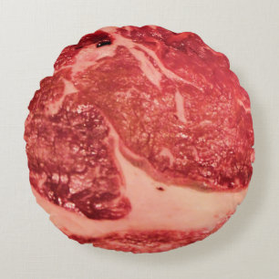 Coussins Ronds Viande Rouge Crue de Qualité Supérieure   Photo Ma