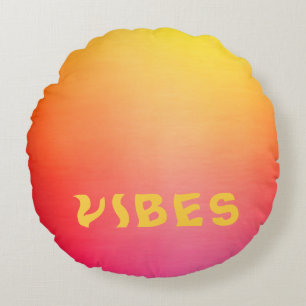 Coussins Ronds Vibes soleil rose orange et jaune ombre