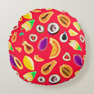 Coussins Ronds Vibrant Fruity Délice Motif
