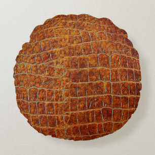 Coussins Ronds Vieil brun cuir animal texture