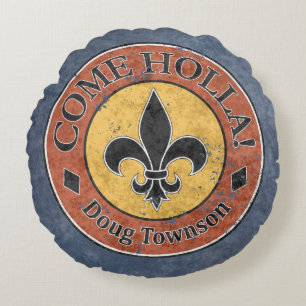 Coussins Ronds Viens Holla ! Logo Fleur-de-lis Circle