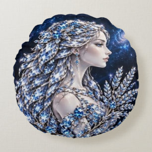 Coussins Ronds Vierge Crystal Silver Luxury Collection
