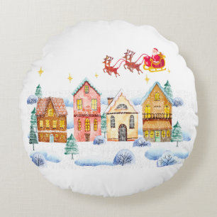 Coussins Ronds Village de Noël du Pôle Nord du Père Noël