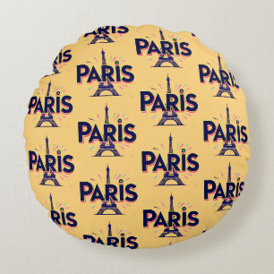 Coussins Ronds Ville lumière : Téméraire Paris Typographie Art