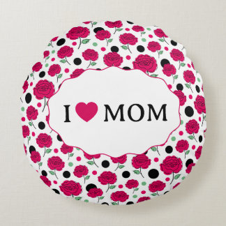 Coussins Ronds Vin Rose Vert Motif Graphique à Points Modernes  