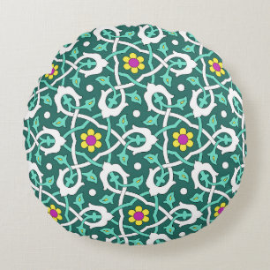 Coussins Ronds Vin turc ottoman design en vert et blanc