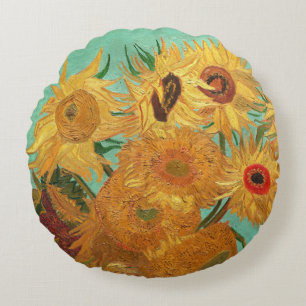 Coussins Ronds Vincent Van Gogh Douze Tournesols Dans Un Vase
