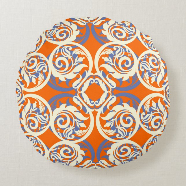 Coussins Ronds Vintage beautiful background, seamless pattern, lu (Devant)