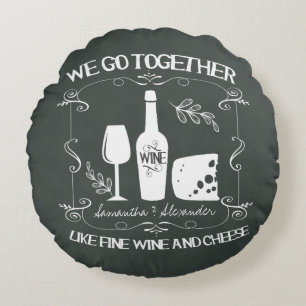 Coussins Ronds Vintage Chalkboard Nous Ensemble Typographie