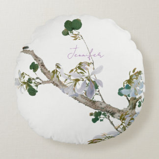 Coussins Ronds Vintage Floral style asiatique Pastel Coloris Nom