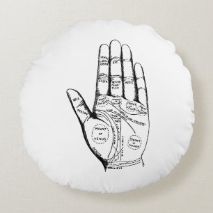 Coussins Ronds Vintage Palmisterie Graphique Palm Lecture Jeu d'o